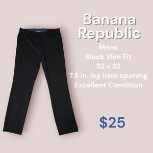 Banana Republic Men's Black Slim Fit Dress Pants